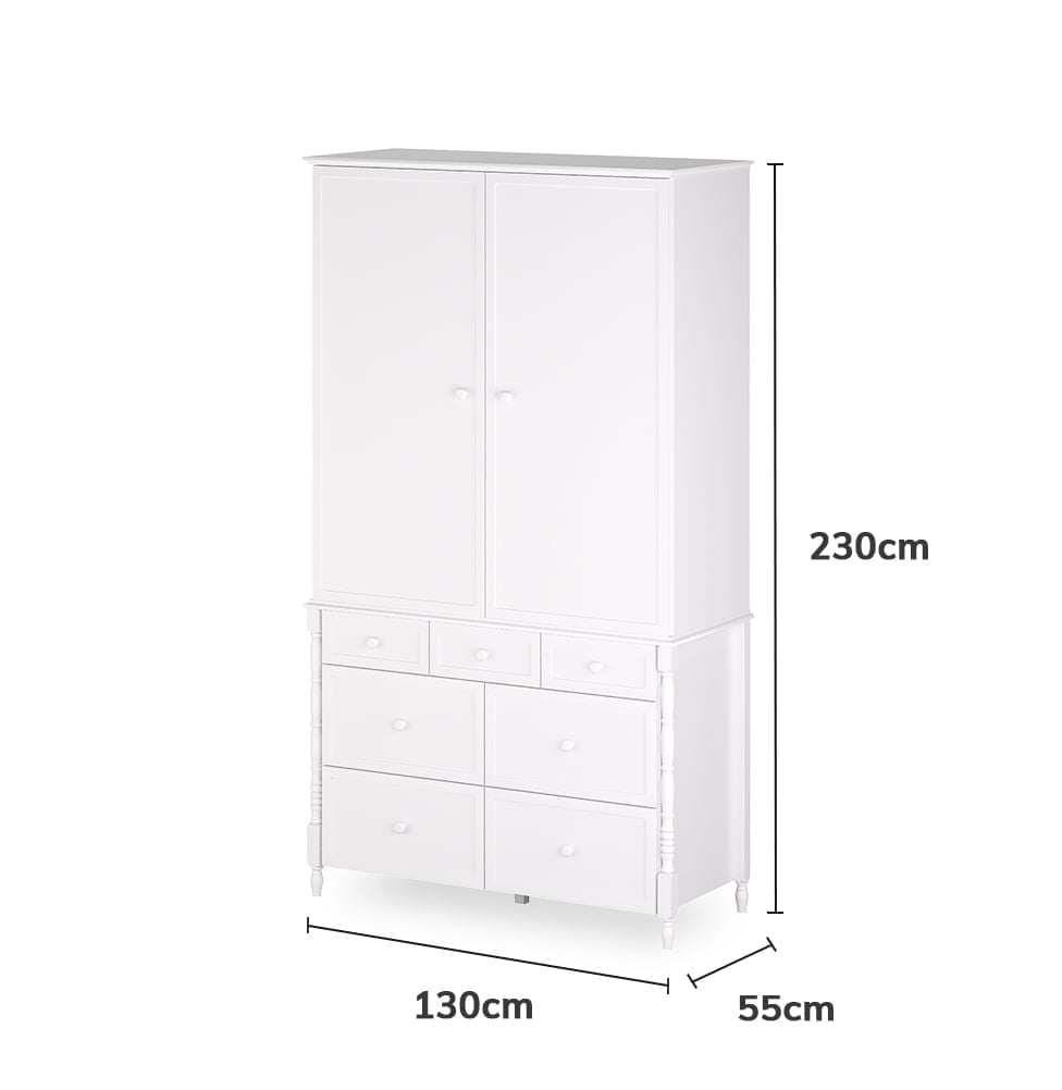 Guarda Roupa 2 em 1 Monet - Branco