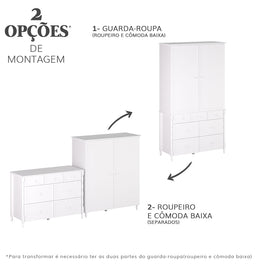 Guarda Roupa 2 em 1 Monet - Branco