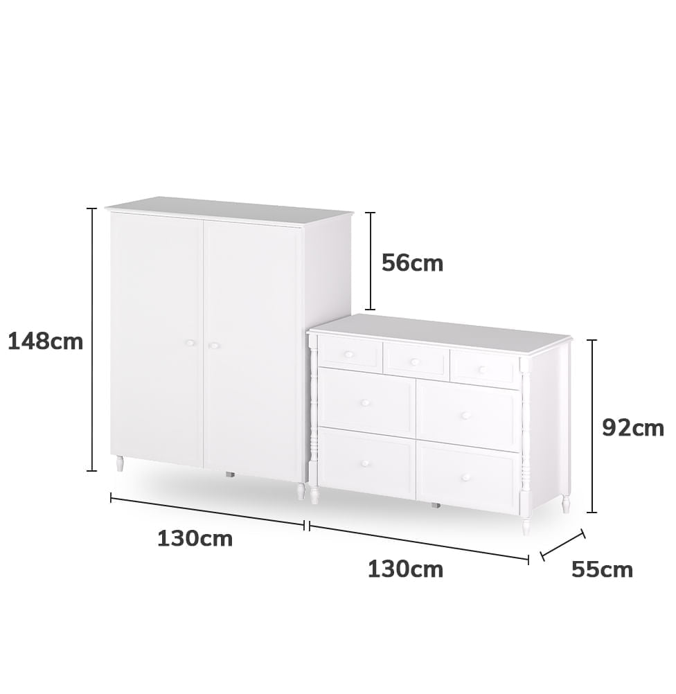 Guarda Roupa 2 em 1 Monet - Branco