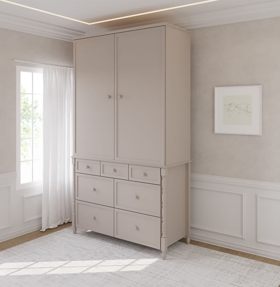 Guarda Roupa 2 em 1 Monet - Greige