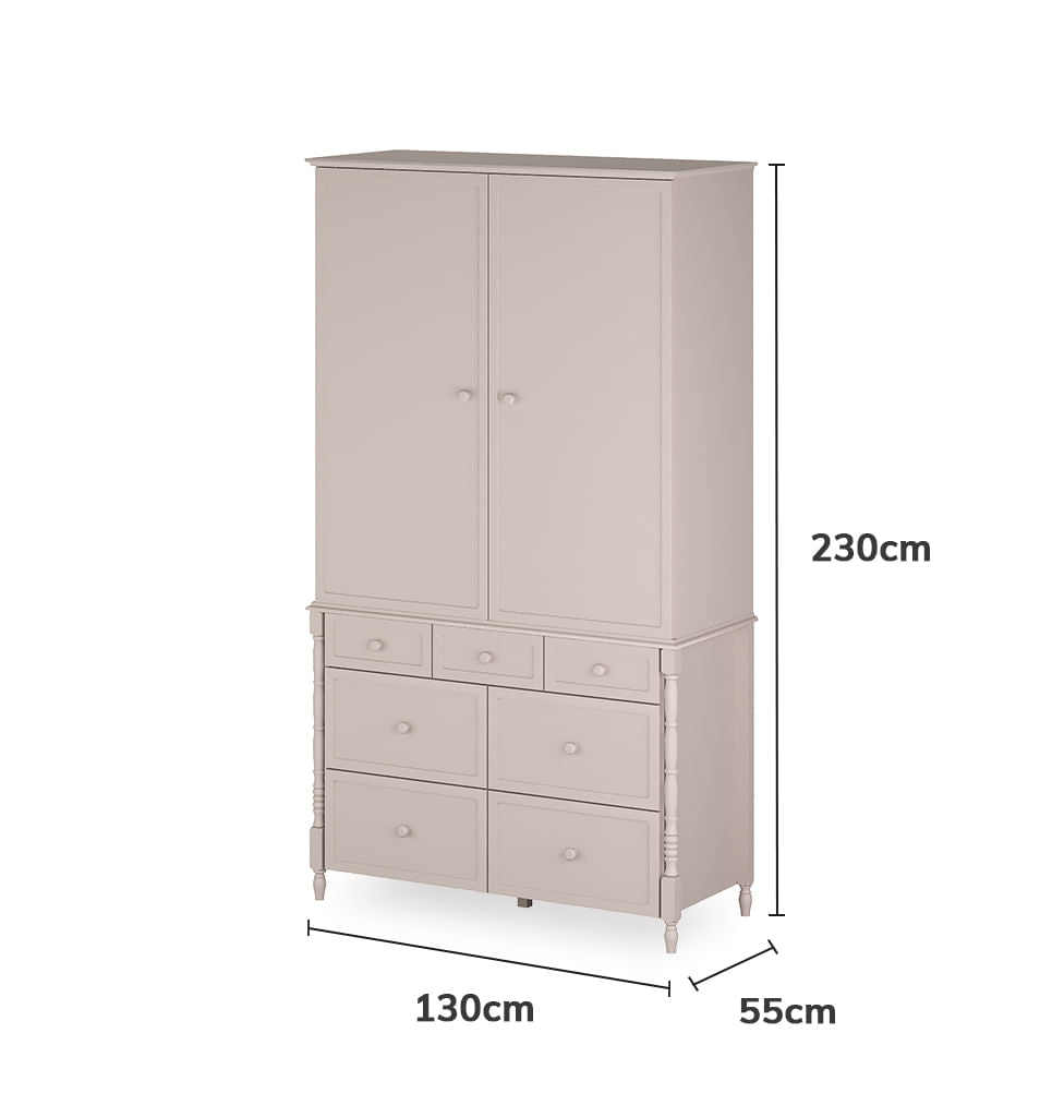 Guarda Roupa 2 em 1 Monet - Greige