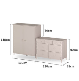 Guarda Roupa 2 em 1 Monet - Greige