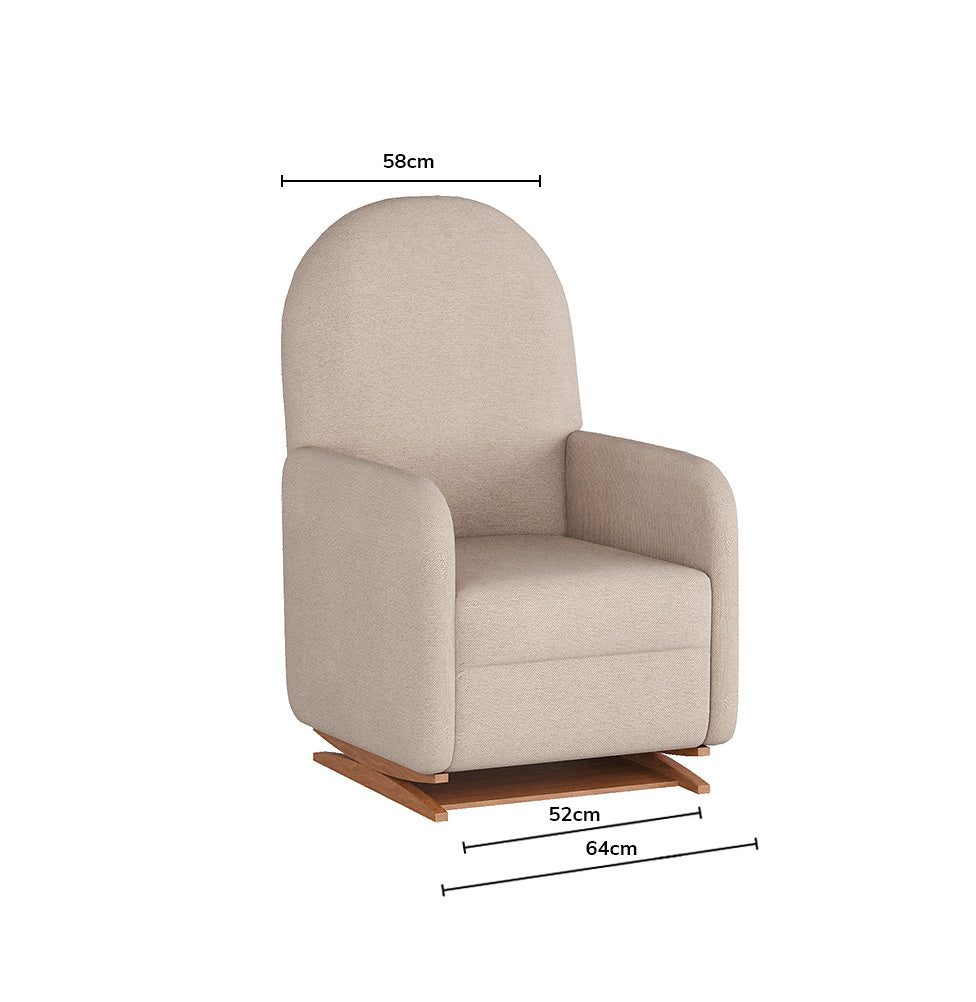 Poltrona de Amamentação Duna com Puff - Linho Bege