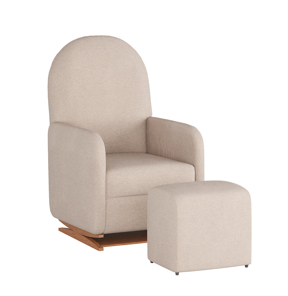 Poltrona de Amamentação Duna com Puff - Linho Bege