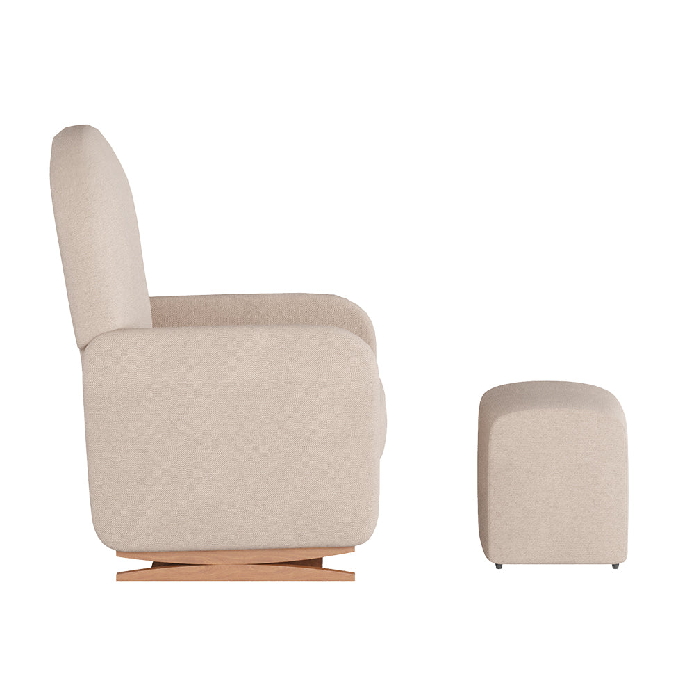 Poltrona de Amamentação Duna com Puff - Linho Bege