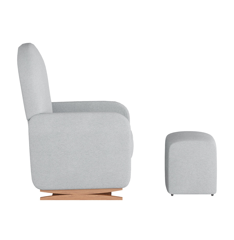 Poltrona de Amamentação Duna com Puff - Linho Cinza