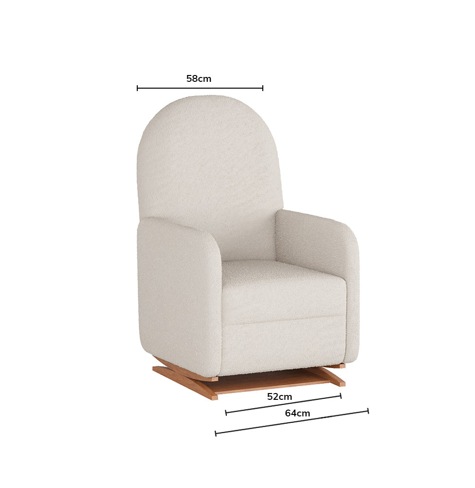 Poltrona de Amamentação Duna com Puff - Bouclê Cru