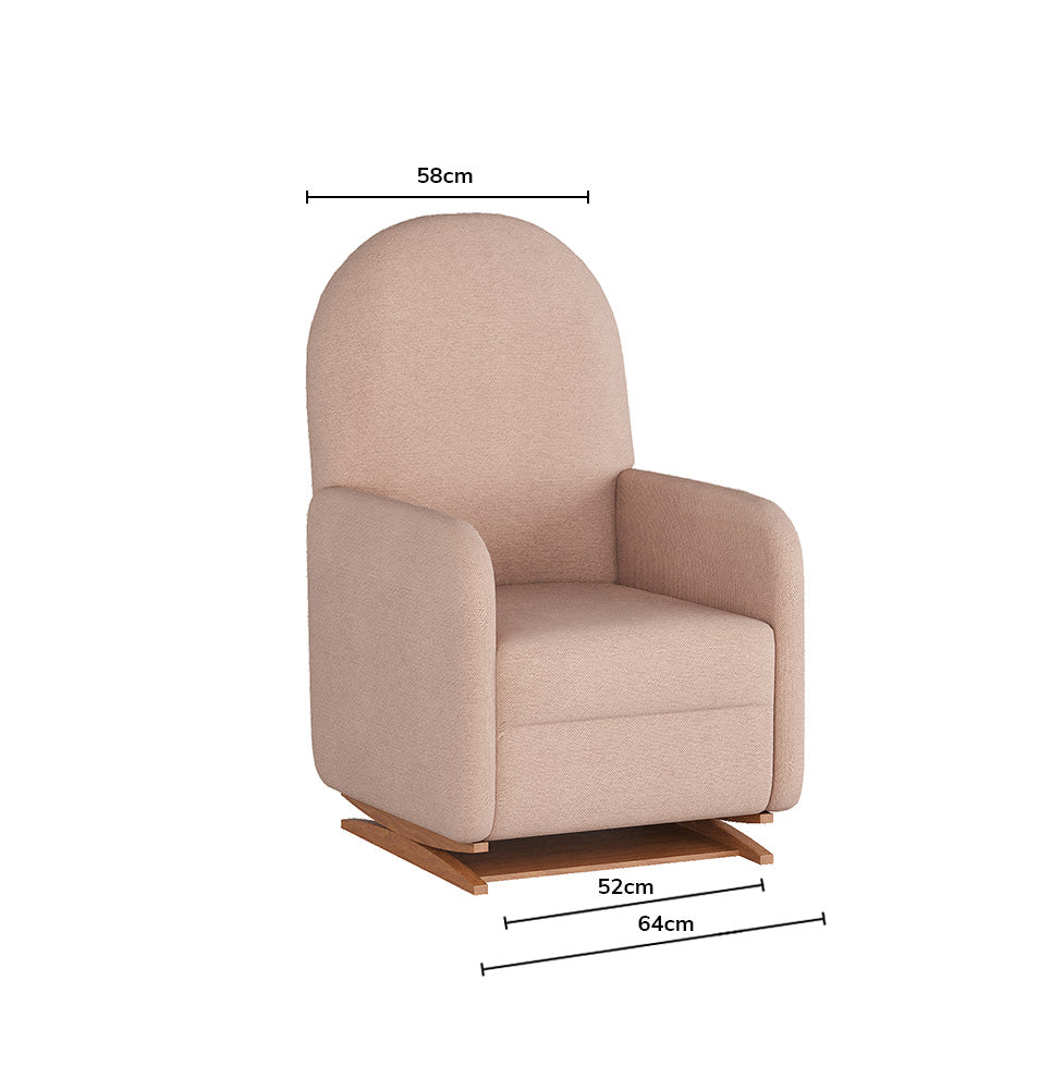 Poltrona de Amamentação Duna com Puff - Linho Rosa