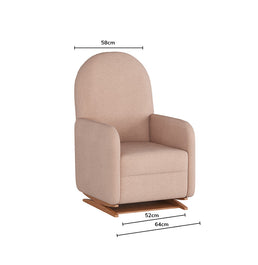 Poltrona de Amamentação Duna com Puff - Linho Rosa