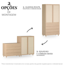 Guarda Roupa 2 em 1 Haus Nature - Carvalho