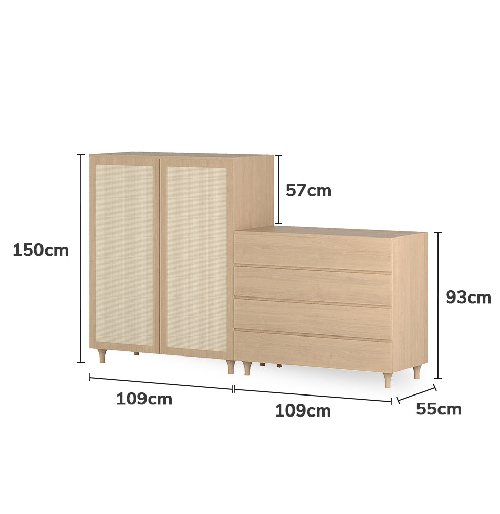 Guarda Roupa 2 em 1 Haus Nature - Carvalho