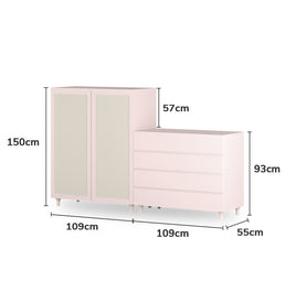 Guarda Roupa 2 em 1 Haus Nature - Rosa