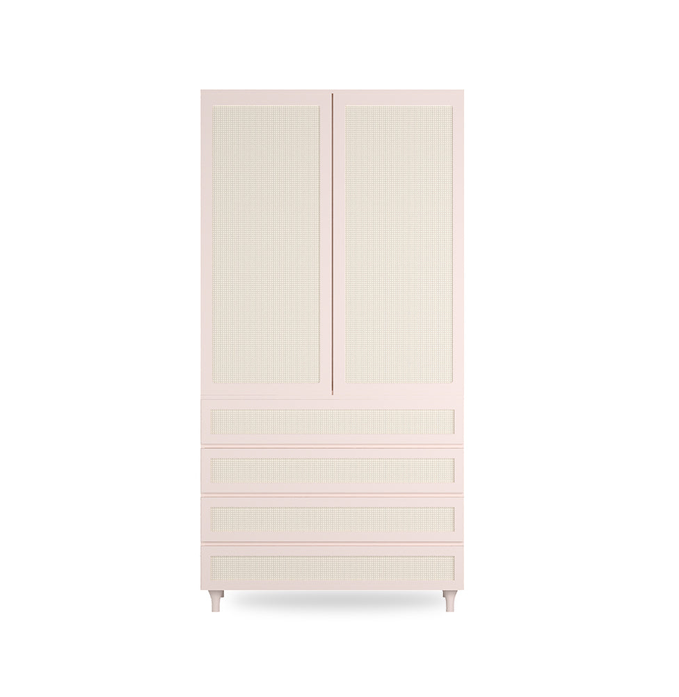 Guarda Roupa 2 em 1 Haus Nature Com Palha - Rosa