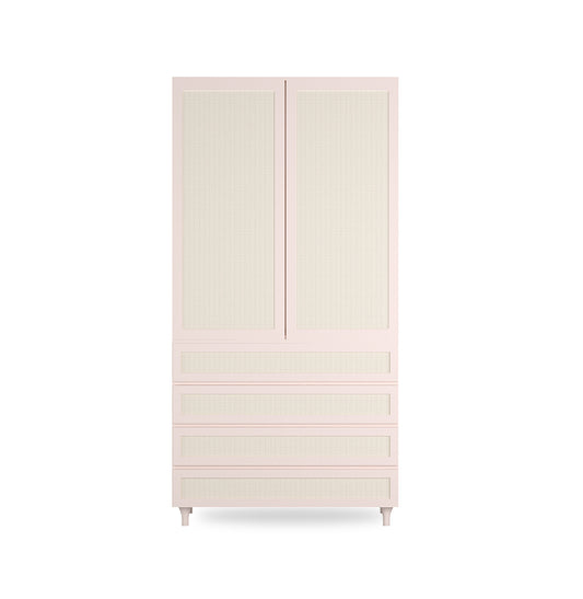 Guarda Roupa 2 em 1 Haus Nature Com Palha - Rosa