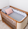 Kit Berço 5 Peças Quadradinho e Losango - Cinza e Rosa