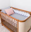 Kit Berço 5 Peças Quadradinho e Losango - Cinza e Rosa