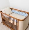 Kit Berço 5 Peças Quadradinho com Bordado Poá - Bege e Azul