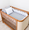 Kit Berço 5 Peças Quadradinho e Losango - Cinza e Branco 