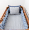 Kit Berço 5 Peças Quadradinho e Losango - Cinza e Azul