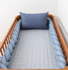 Kit Berço 5 Peças Quadradinho e Losango - Cinza e Azul