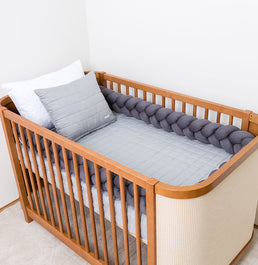 Kit Berço 5 Peças Quadradinho e Losango - Cinza 