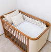 Kit Berço 5 Peças Quadradinho e Retangulo com Bordado Poá - Bege