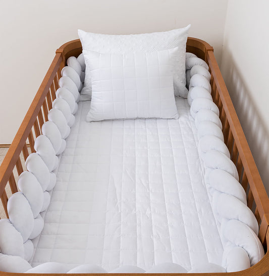 Kit Berço 5 Peças Quadradinho e Losango - Branco