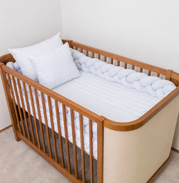 Kit Berço 5 Peças Quadradinho e Losango - Branco