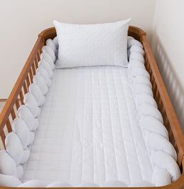 Kit Berço 5 Peças Quadradinho e Losango - Branco