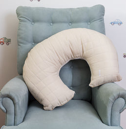 Capa Para Almofada de Amamentação Quadradinho Bege