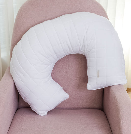 Capa Para Almofada de Amamentação Quadradinho Branco