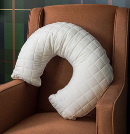 Capa Para Almofada de Amamentação Quadradinho Cru