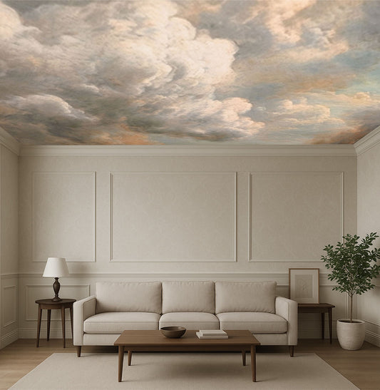 Papel de Parede Nuvens Realistas Azul - Mural