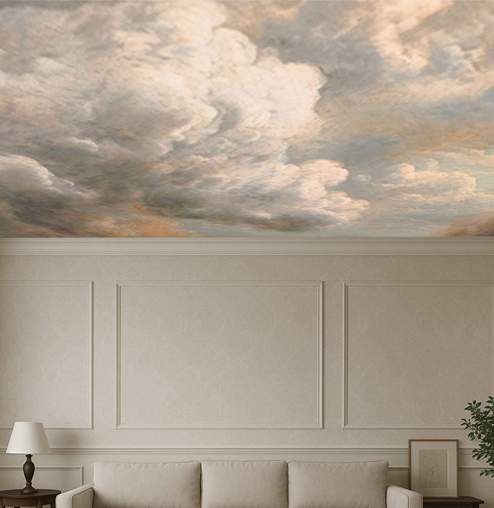 Papel de Parede Nuvens Realistas Azul - Mural