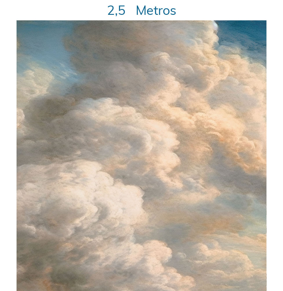 Papel de Parede Nuvens Realistas Azul - Mural