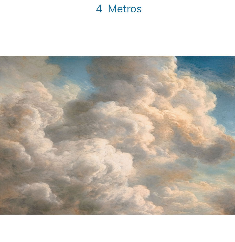 Papel de Parede Nuvens Realistas Azul - Mural