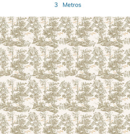 Papel de Parede Bosque Aquarela Bege - Mural