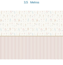 Papel de Parede Infantil Floral com Listras Candy - Mural 