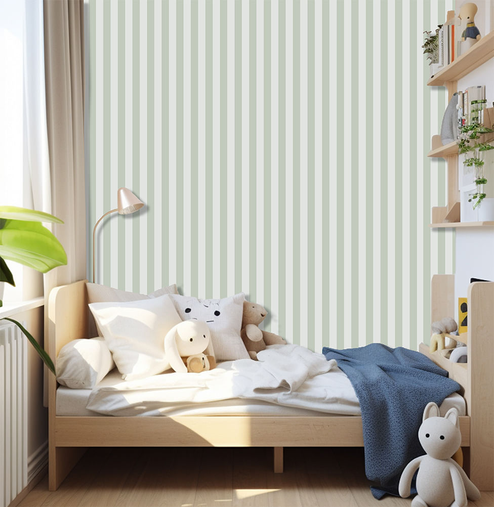 Papel de Parede Listra Grossa - Verde