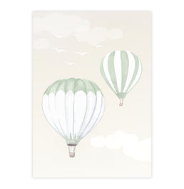 Quadro Infantil Balões Verde - Vertical