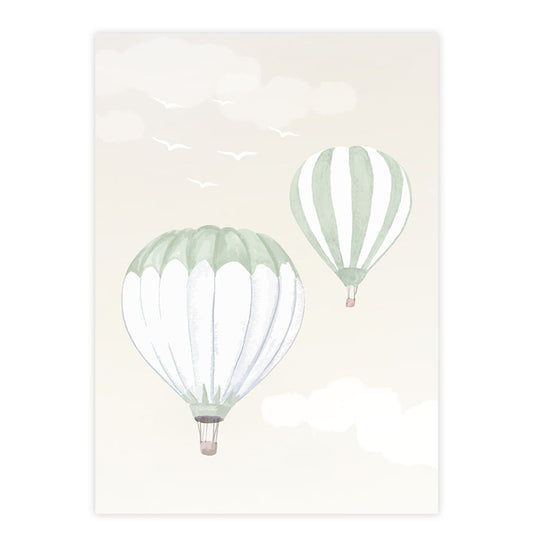 Quadro Infantil Balões Verde - Vertical