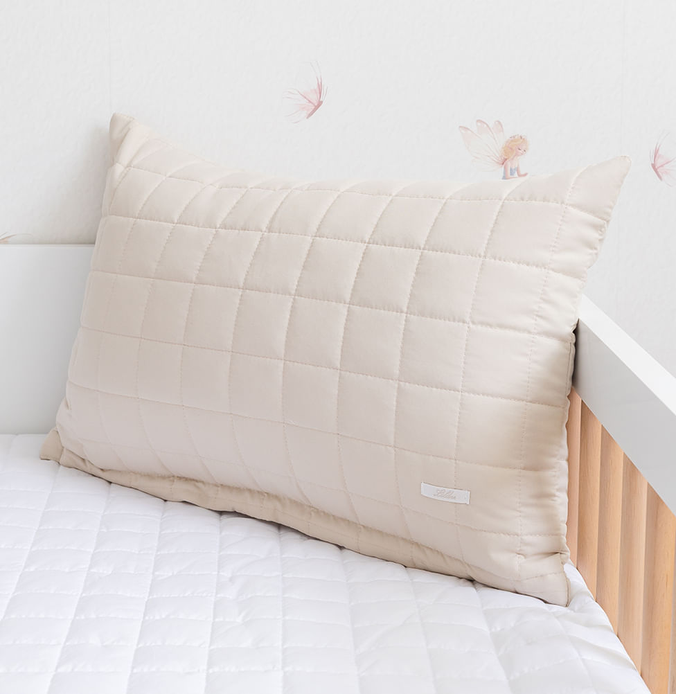 Capa de Almofada Quadradinho Bege 60x40