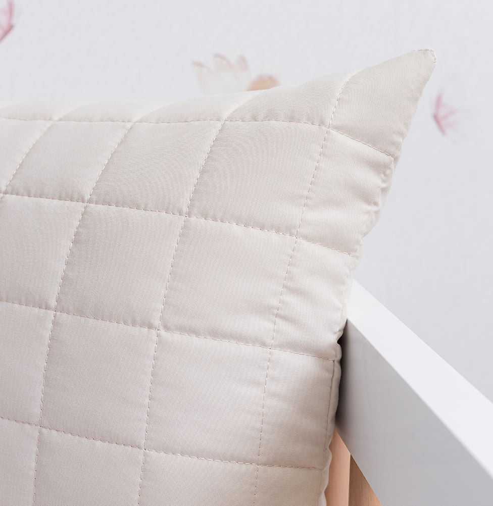 Capa de Almofada Quadradinho Bege 60x40