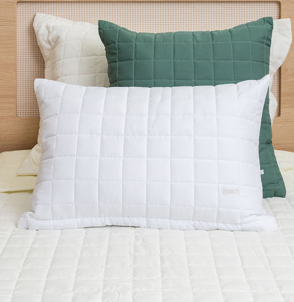 Capa de Almofada Quadradinho Branco 60x40