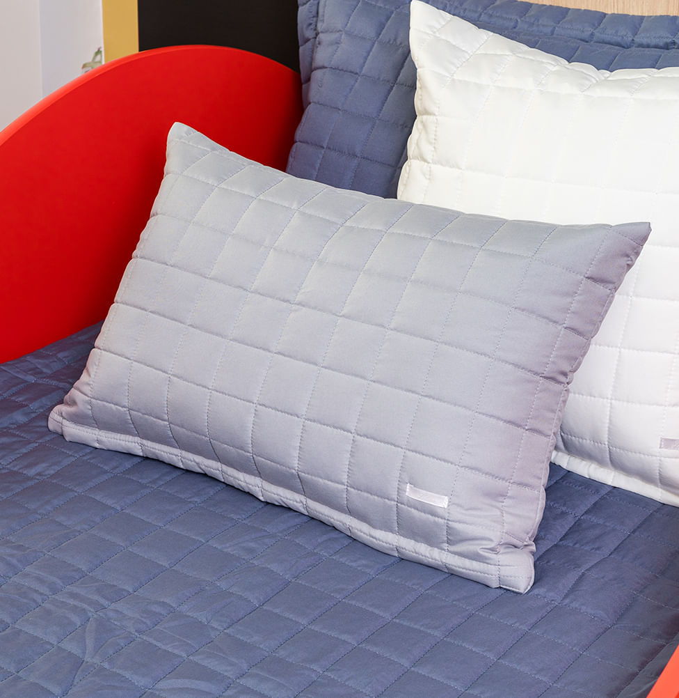 Capa de Almofada Quadradinho Cinza 60x40