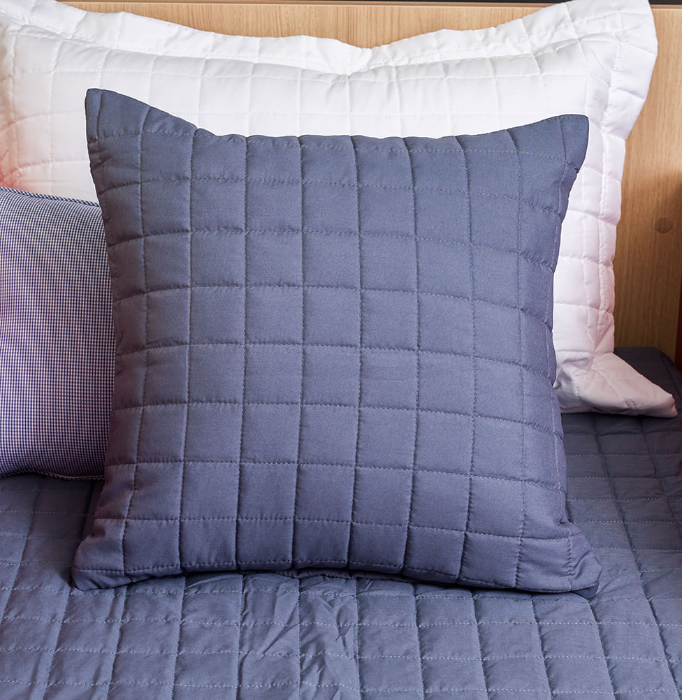 Capa de Almofada Quadradinho Azul Jeans 50x50