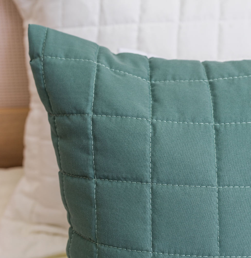 Capa de Almofada Quadradinho Verde Seco 50x50
