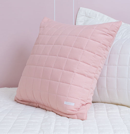 Capa de Almofada Quadradinho Rosa Chá 50x50
