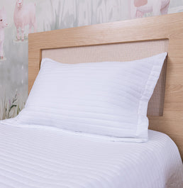 Porta Travesseiro Solteiro Listra - Branco