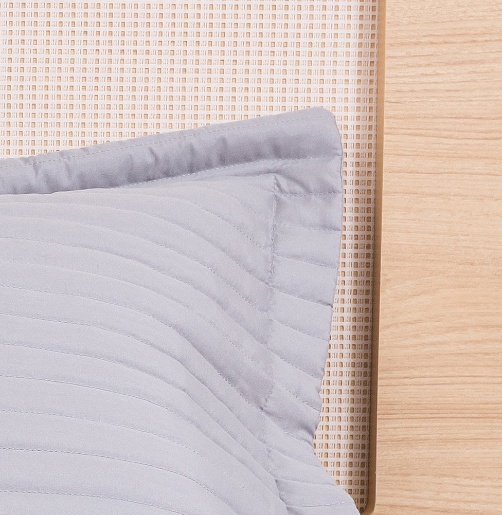 Porta Travesseiro Solteiro Listra - Cinza